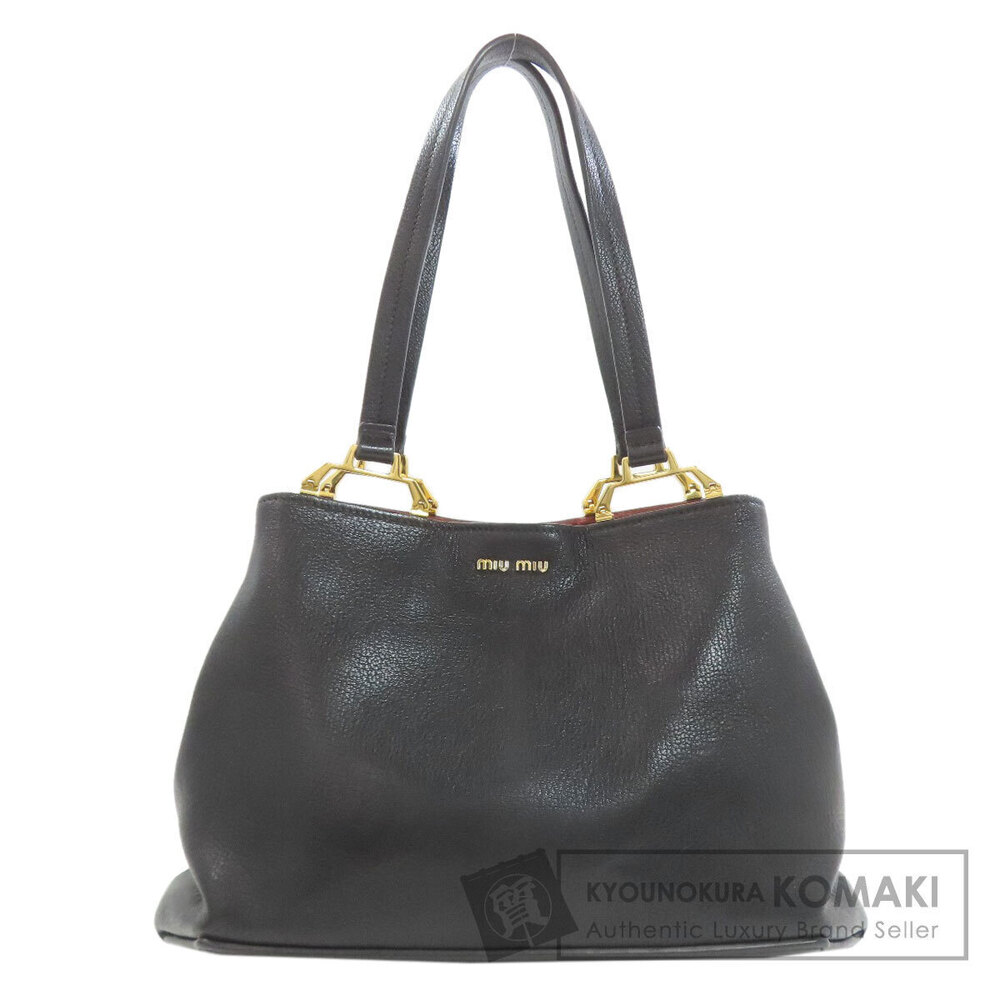 Miu Miu Madras Tote Bag Leather